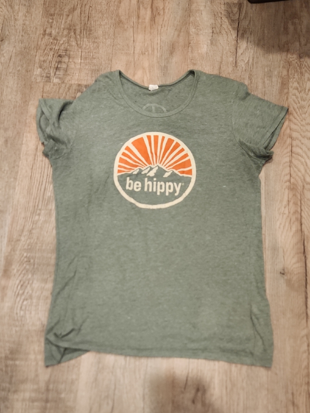 Be Hippy Green Graphic Tee - Women